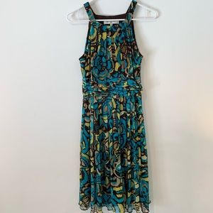 Floral Evan Picone high neck sleeveless dress size 10P